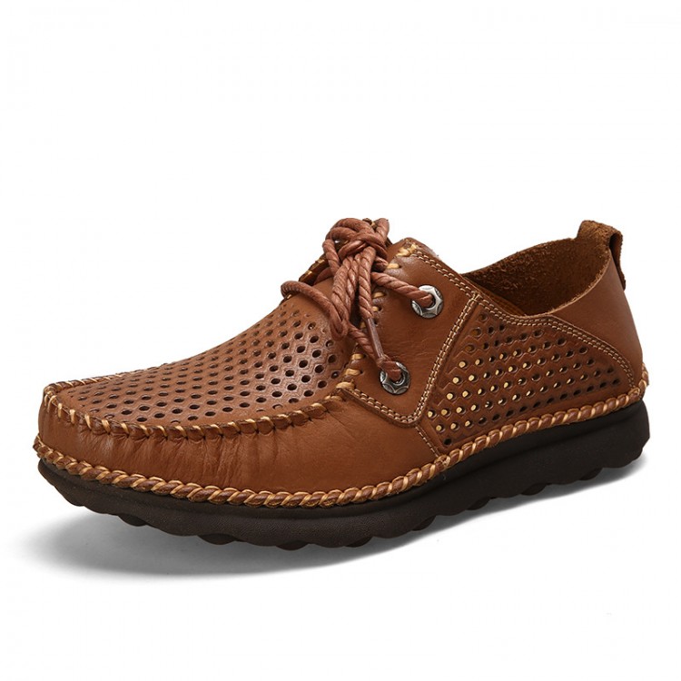 Men's Leather Moccasins Lace-up